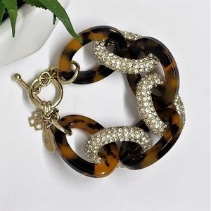 Ann Taylor Jewelry - ANN TAYLOR Tortoise Shell/Rhinestone Link Bracelet Ann Taylor Jewelry - ANN TAYLOR Tortoise Shell/Rhinestone Link Bracelet